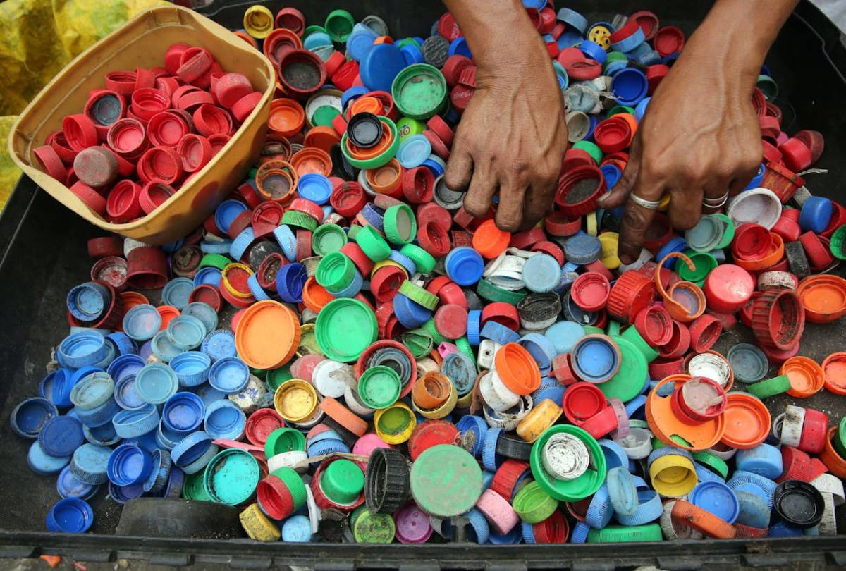 tapones botellas para reciclar