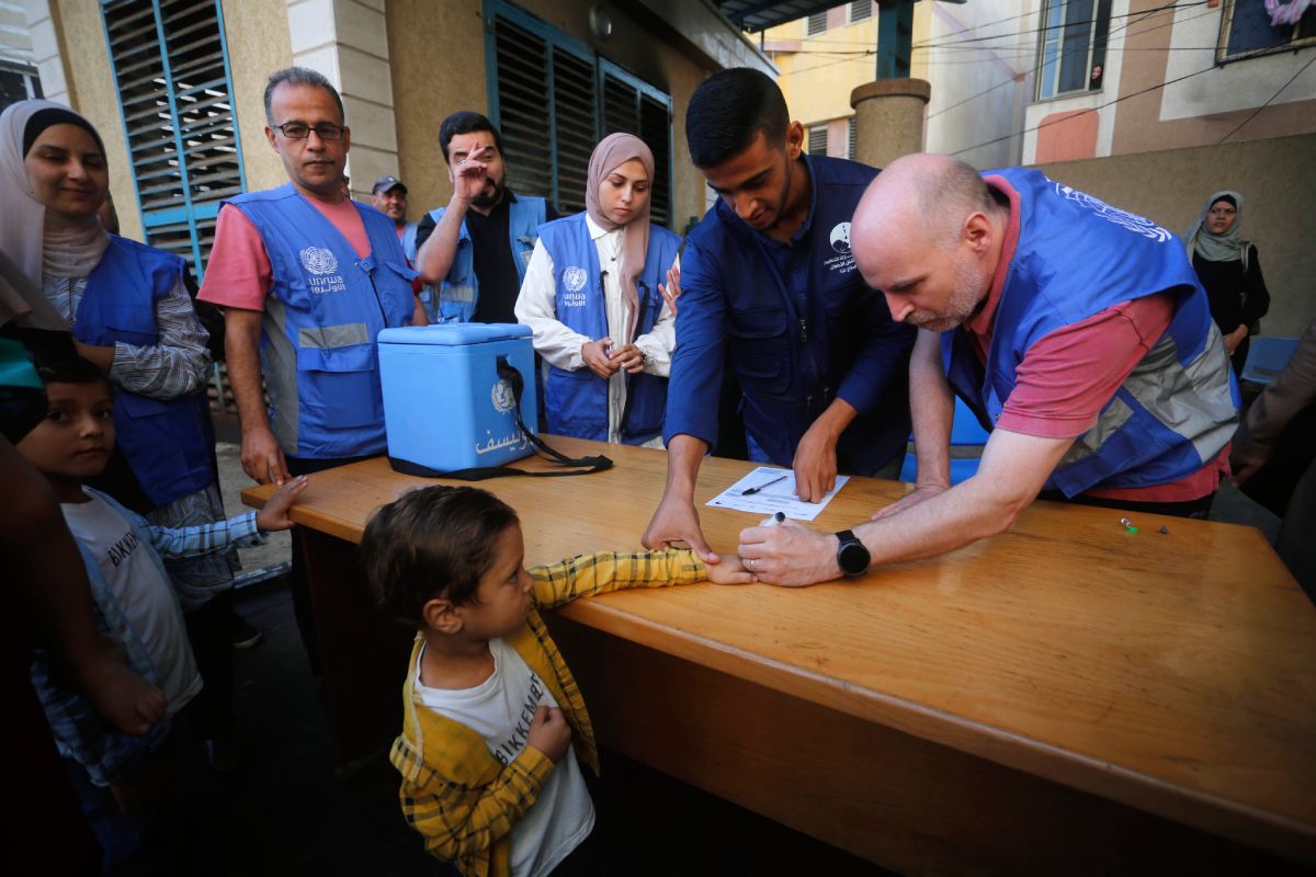 campaña de vacunacion contra la polio en Gaza