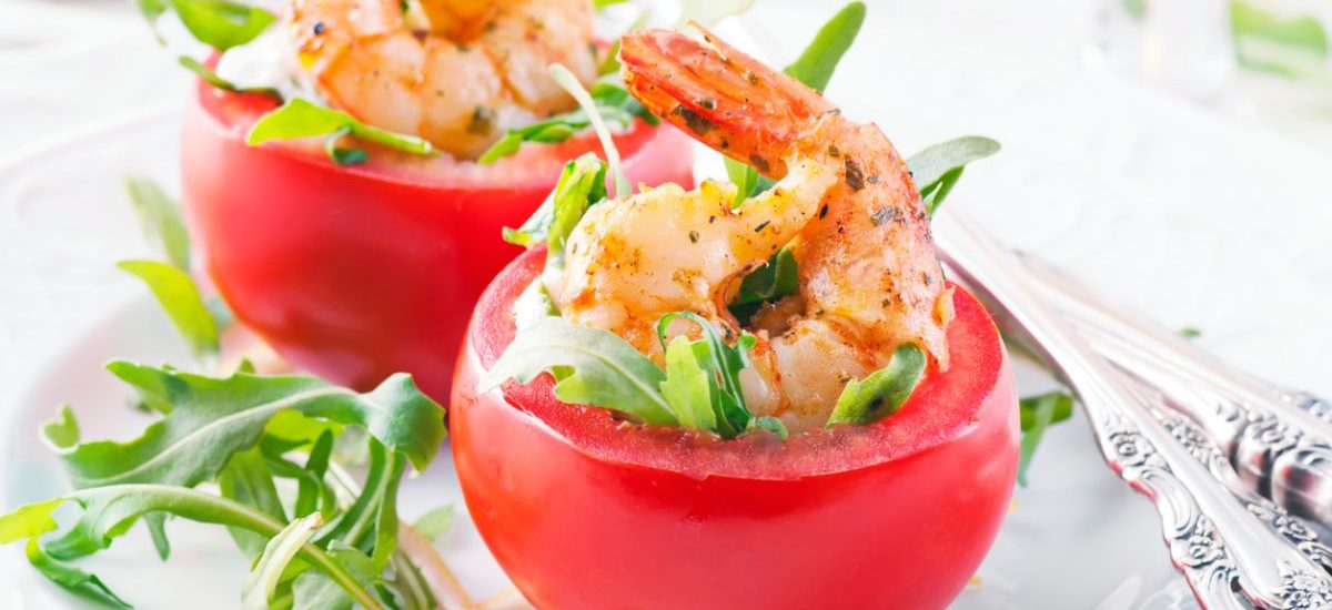 tomates rellenos con gambas